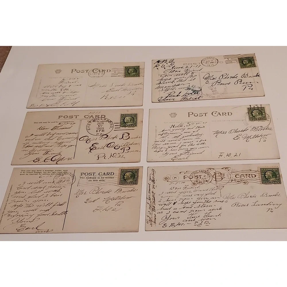 Antique Postcards - Love Story in Postcards - Phoebe & Earl 1909-1914
